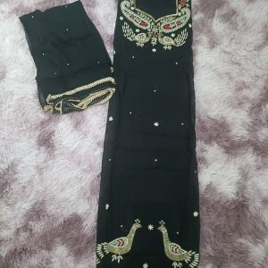 Georgette Unstitched Suit with Beads Work Embroidery